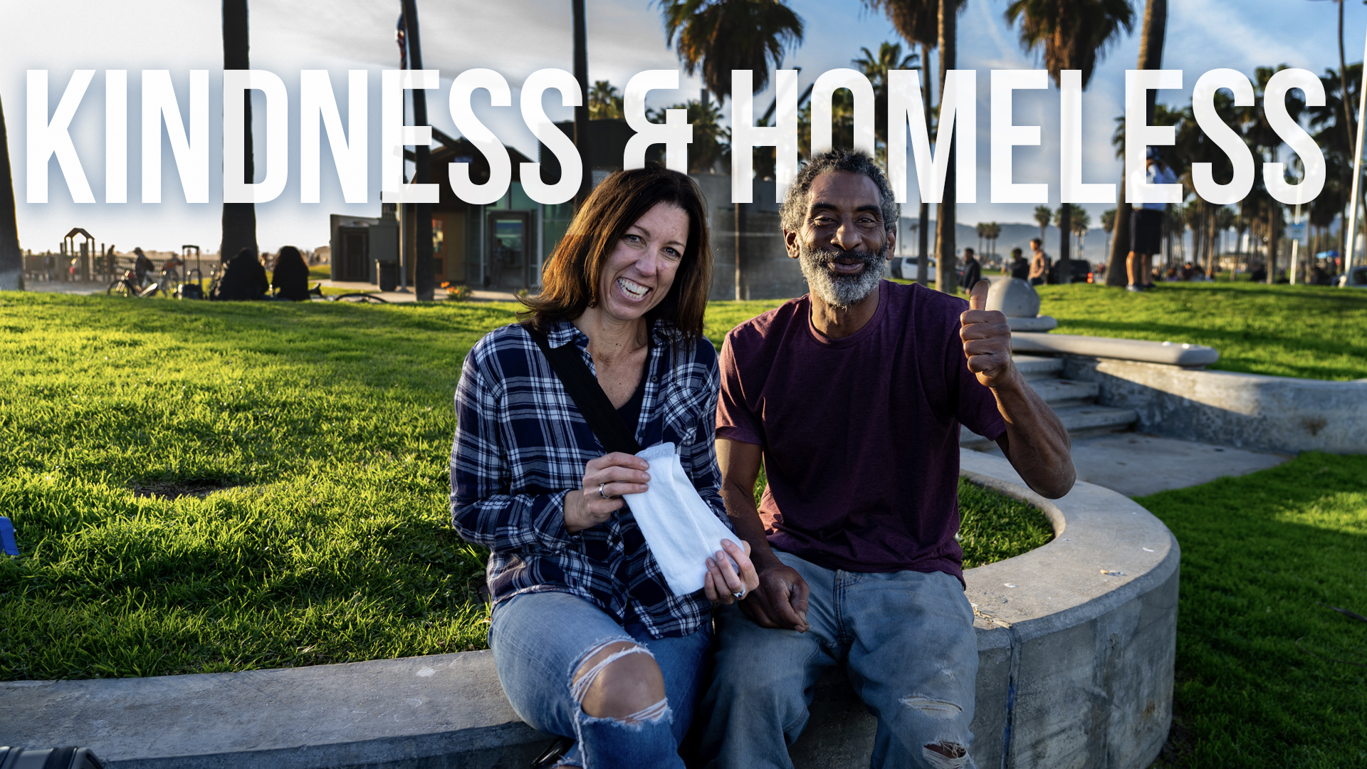 Spreading kindness to the homeless people of Venice – handing out socks – Ft. Invisible People