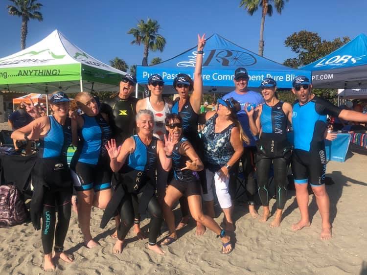 Coveathlon grassroots swim run race in Newport Beach Dunes in the bay